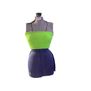 Women's Mystic Rags Green Smocked Bandeau One Size